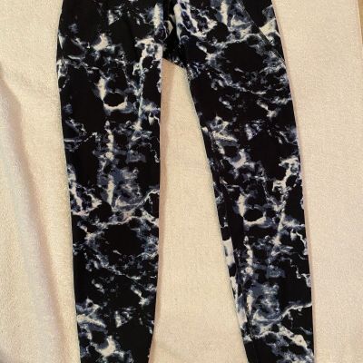 Old Navy Active Athletic Blue/Black Tie Dye Leggings Womens Size XS EUC