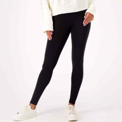 Breezies Women's High Rise Stretch Seamless Cotton Leggings Black Size 1X NWOT