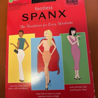 Spanx New Old Stock Black Size F Plus Size Footless Pantyhose Body Shaping