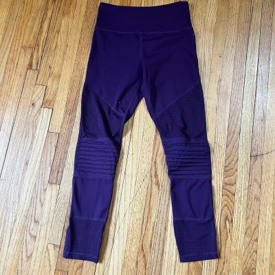 Zyia Active Moto Legging Mesh Ribbed High Rise Purple Sz 4 Women Workout Pants