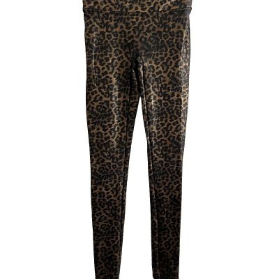 Spanx Animal Print Faux Leather Leggings Size Small Style 20270R