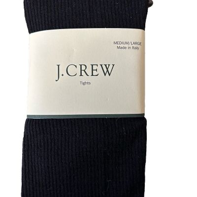 J Crew Womens Black Wool Blend Tights Size Medium Large New