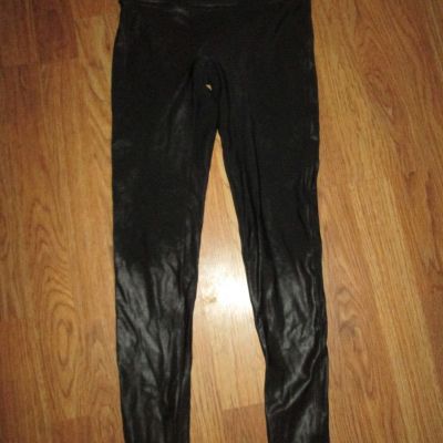 Womens SPANX faux leather fitted leggings pants sz M md Med