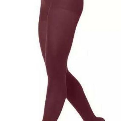 Hue Women's Super Opaque Control Top Tights, Deep Burgundy, Size 2 ESF17950