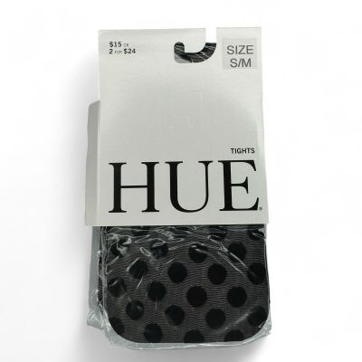 Hue Sheer Dot Control Top Tights Womens Size Small - Medium | Black 1 Pair NWT