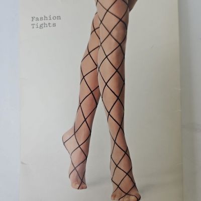 A New Day Women's Fashion Tights Diamond Black Honey Beige L XL Stretch Tan Hose