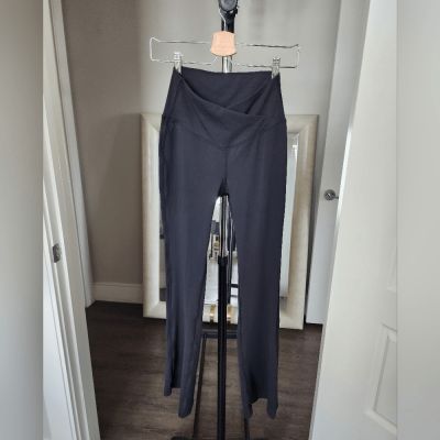 Black Leggins Flare Leg 78perc poly 22perc nylon size XS