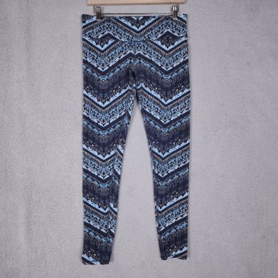 Alo Leggings Womens 30x28 Blue Aztec Print Ankle Gym Workout Yoga Active Pilates