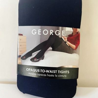 George Opaque to Waist Tights Navy size 3 NWT