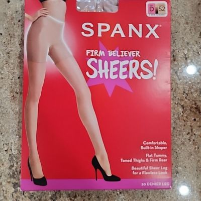 New Women's SPANX  Nude S2 High Waisted Firm Believer Sheers Tights Size D