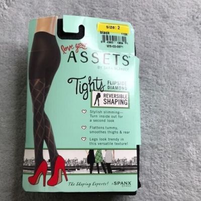 Assets by Spanx Reversible Shaping Tights Black Size 2 New