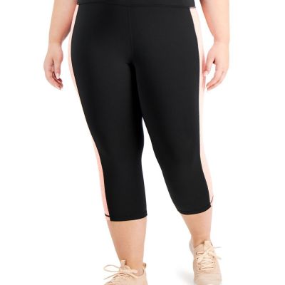 allbrand365 designer Womens Activewear Plus Size Colorblock Capri Legging 1X
