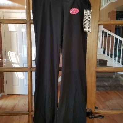 Grey & Black Yogini Style Yoga Legging Pant Built In Brief Panty Size XL Regular