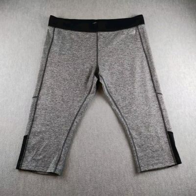 BCG Leggings Cropped Womens Size XL Gray Black Stretch Pull On Gusseted Crotch