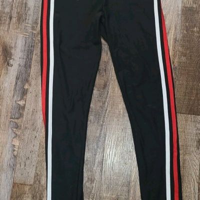 Womens Nobo Juniors Small 3-5 Black Red White Polyester Spandex Leggings Pants