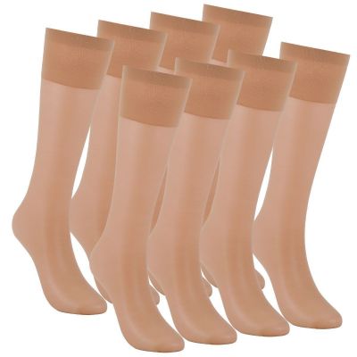 4 Pairs Sheer Knee High Socks for Women Men Stockings Stretchy Silk Socks