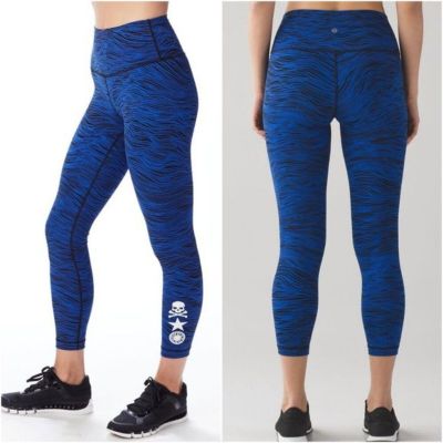 Lululemon x SoulCycle High Times Pant leggings in Life Lines Cerulean Size 12