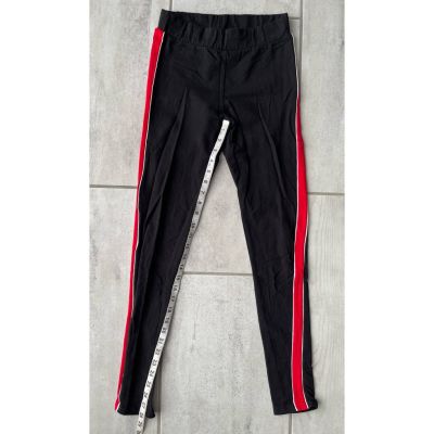 Divided By H&M Womens Leggings Black Red Stretch Elastic Waist Pull On S