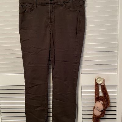 NYDJ BROWN STRETCH JEANS LEGGINGS PETITE SIZE 12P LIFT & TUCK TECHNOLOGY