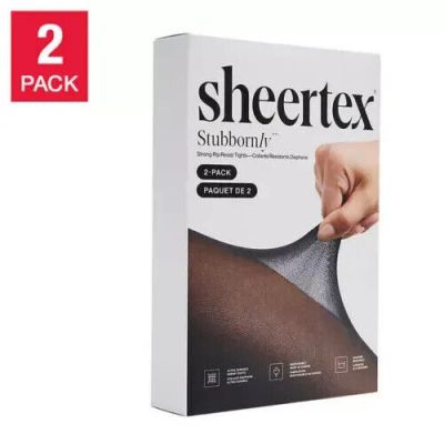 Sheertex Stubbornly Strong Ladies' Tights, 2-pack, size Extra Large, color Black