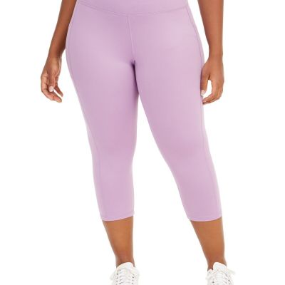 MSRP $35 Id Ideology Plus Size Cropped Leggings Purple Size 1X