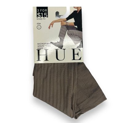 HUE Microfiber Spare Ribs Knee High Womens Size 1 New Terrain Brown