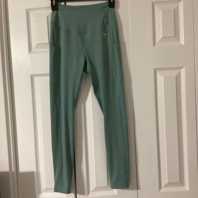 Gymshark Pocket High Rise Ankle Leggings Mint Green Size Small Work Out Pant