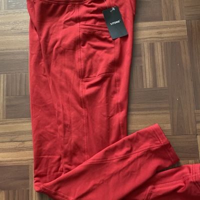 Female Workout   Spandex Pants ..color Red Stretch fit New Tags Size Medium