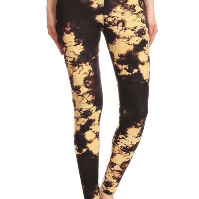 Yoga Style Banded Lined Tie Dye Print, Full Length Leggings In A Slim Fitting St