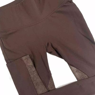 Spanx Leggings Brown Jodhpur Style Suede Patch Women’s Medium