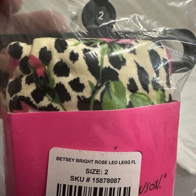 Torrid Betsey Johnson Bright Roses Leopard Print Full Length Leggings Size 2XL