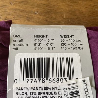 New Hanes seasonless Tights Cranberry Medium Control Top