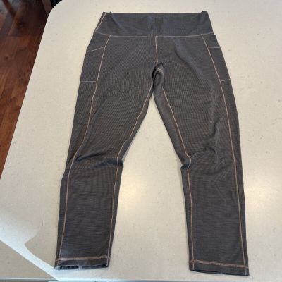 PrAna Women’s Becksa 7/8 Length Leggings Gray Ribbed Size XL VGUC Comfortable!