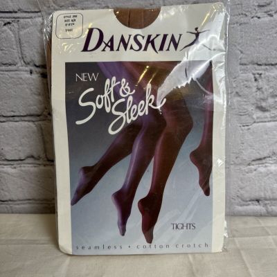 Vintage 1984 Danskin Pantyhose Tights Toast Seamless Cotton Crotch Size A/B