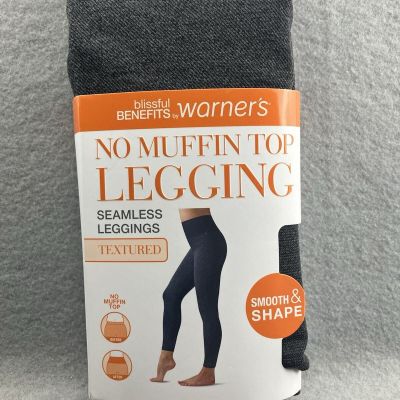 Warners No Muffin Top Legging Textured Seamless L/XL Dark Grey Heather New