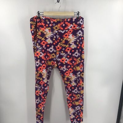 LuLaRoe TC2 Legging Purple Orange Gold Bright Tall Curvy 2