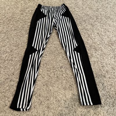 Leggsington Women Black/ White Leggings Medium