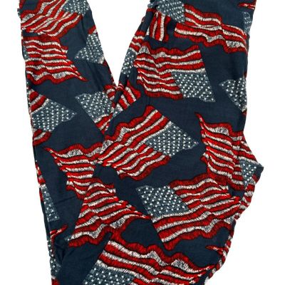 NEW LuLaRoe OS Leggings 4TH July USA Military Law Patriotic FLAG