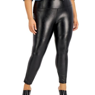 Trendy Plus Size Faux-Leather Leggings