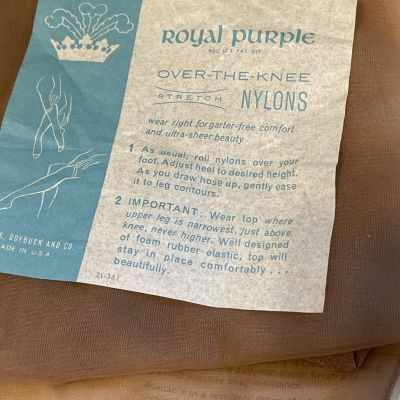 ROYAL PURPLE Thigh Nylons Stockings Seams Size Short Vintage NEW Lot 3