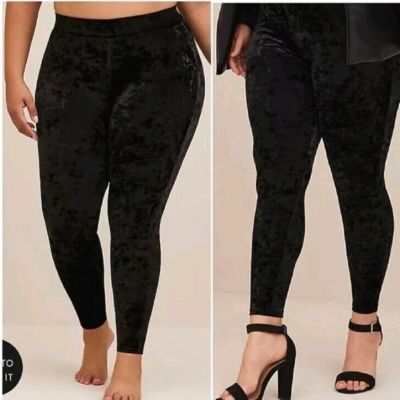 torrid nwt size 4x black velour full length leggings