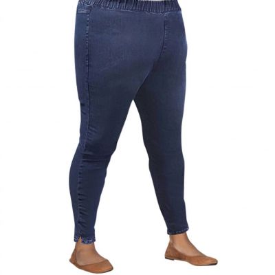 On The Plus Side plus size premium high rise denim jegging in Medium Wash Denim