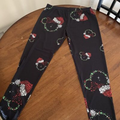 Christmas Disney Print Leggings Mickey Plus Size XXL