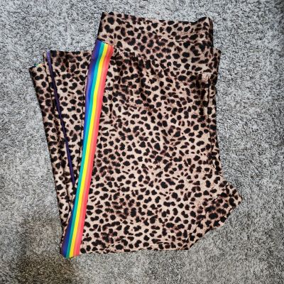 Torrid Leopard Liquid Leggings Rainbow Pride Size 3