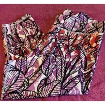 Roaman's active size 2X leggings purple floral Workout Leggings Stretchy