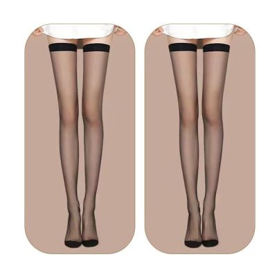 2 Pairs Glossy Silk Socks Ultra Thin Long Socks Sexy Thigh Knee Socks  Women