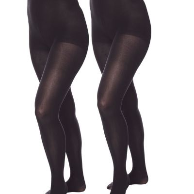 Comfort Choice Women's Plus Size 2-Pack Opaque Tights