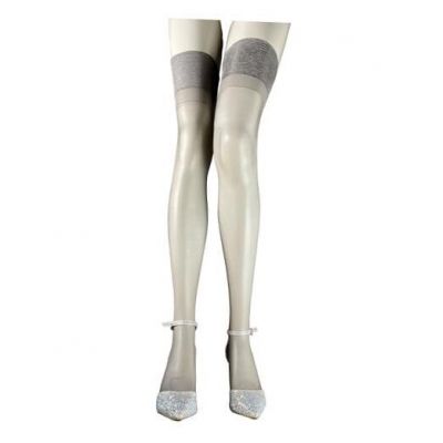 Jetsan Sheer Thigh High Stockings Fits 5' to 6'00-80 lbs, One Size 1 0905 Grey