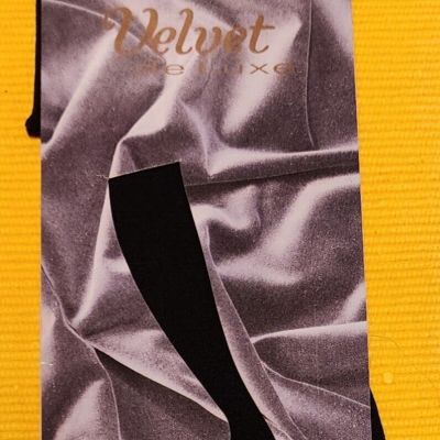 Wolford When In London Velvet De Luxe Black Stockings Size M