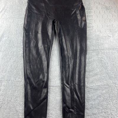 Spanx Shiny Black Leggings Athletic Elastic Waist Women’s Size 2X